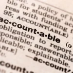 A dictionary entry for the word “accountable.”